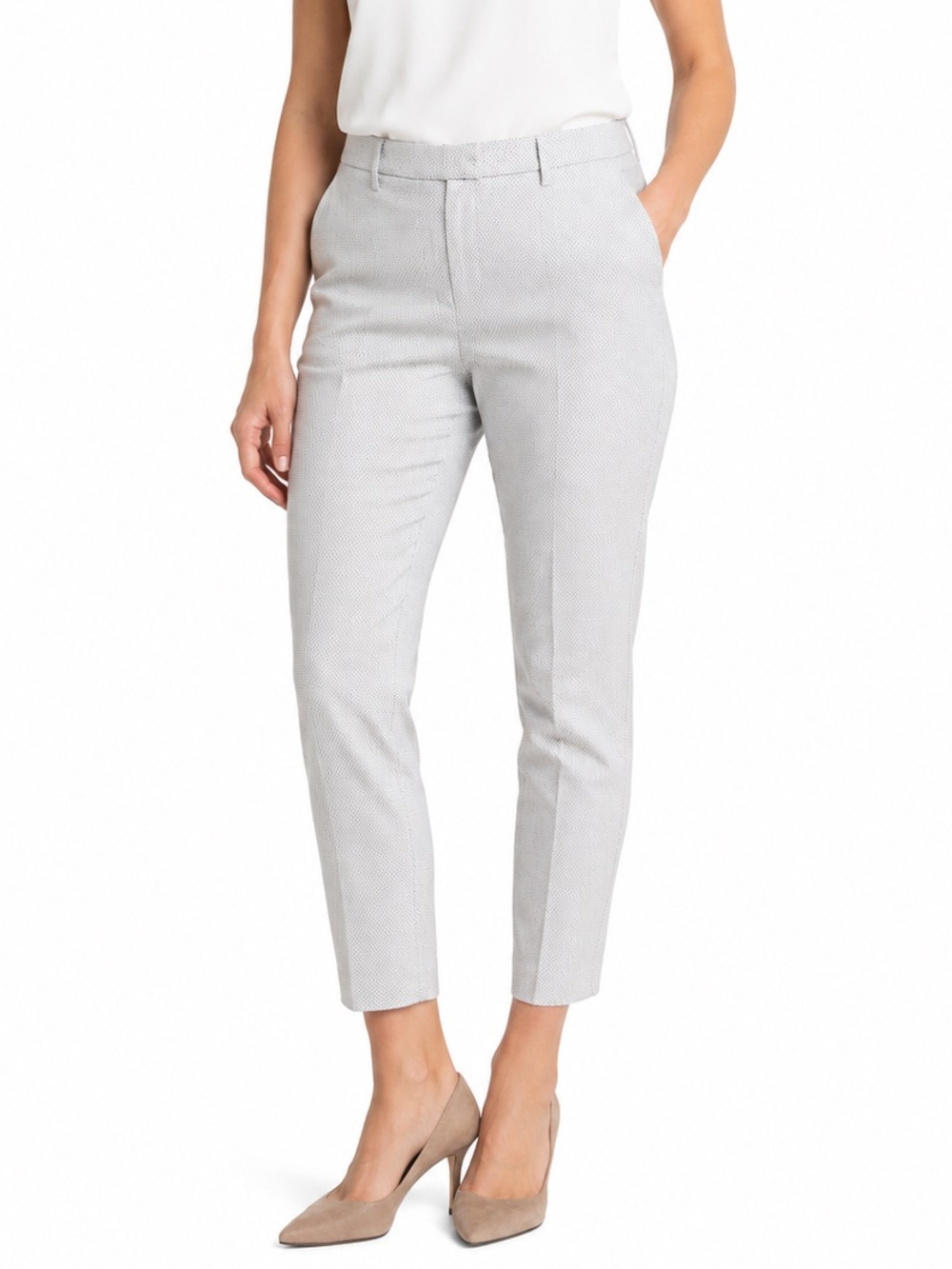 NWT Dondup Textured Metallic Slim Ankle Pants Trousers Sz 31